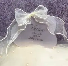 命名書 彫刻 ニューボンフォト ベビー ネームプレート ベビー リボン オーダー