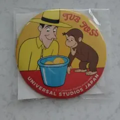 おさるのジョージの缶バッジ スイカ、オレンジ、キウイの缶バッジ