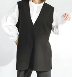 アーバンリサーチサニーレーベル　リバーシブルメルトンジャージベスト　ブラック