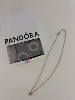 PANDORA ネックレス ハート モチーフ ピンクゴールド 箱付き