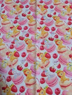 キャラクター ダッフィー 生地 はぎれ マカロン フルーツ 総柄 140×50