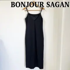 BONJOUR SAGAN ボンジュールサガン　ブラック キャミソールワンピース