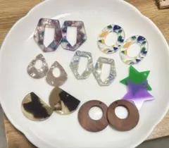 ハンドメイド チャーム パーツ ピアス イヤリング ７点セット