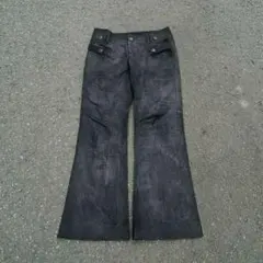 00s black coating flare denim opium y2k