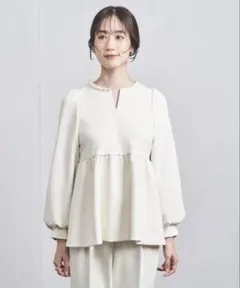 メゾンエシェル スカラップヘム3WAYブラウス LT.GRAY - メルカリ