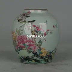 ♢中国 粉彩琺瑯彩 蝙蝠 寿字 草蔦紋 壺 瓶 コレクション 骨董品