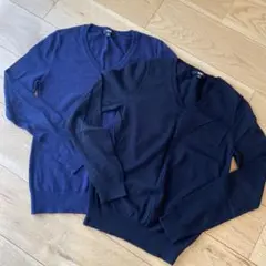 コットンカシミヤVネックセーター2枚セット M ユニクロUNIQLO