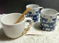 スープカップ KINTO　　マグカップ 美濃焼 シロクマ　ネイビー　くま