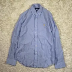 【美品】ポロラルフローレン　リネン　長袖シャツ　BDシャツ　ポニー刺繍　M相当