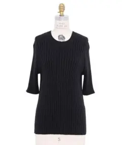 極美品✨ドゥロワー 7G カシミヤ リブニット セーター 畦編み ブラック 黒 極美品✨ドゥロワー 7G カシミヤ リブニット セーター 畦編み ブラック 黒