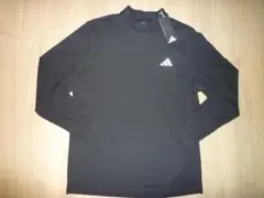 新品L adidas アディダスゴルフ モックネックシャツ ブラック