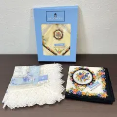 『新品・未使用』WEDGWOOD 花柄シルク ハンカチ3枚セット