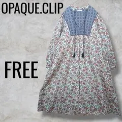 OPAQUE.CLIP プリント アソート スモック ワンピース F 洗える