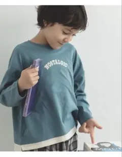 【新品】pairmanon バイカラー プリント 長袖 Tシャツ 140cm