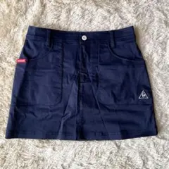ルコックスポルティフ ミニスカート 刺繍入り 台形 スポーツウェア ネイビー