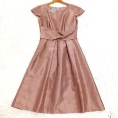 新品✨エフデ　シャンタン生地フォーマルワンピース　くすみピンク　日本製　S