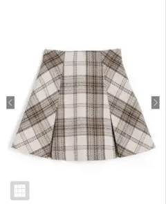 GRL インパン裏地付きチェック柄プリーツスカート アイボリー tu963