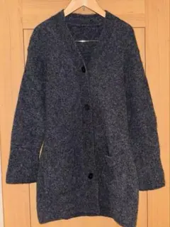 無印良品　ヤク混　Vネックカーディガン　M・チャコールグレー