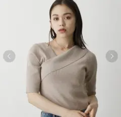 AZUL by moussy アシンメトリークロスニット　S