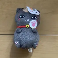夏目友人帳　黒ニャンコ先生　ぬいぐるみ　キーホルダー　縁日へおでかけ 約10cm