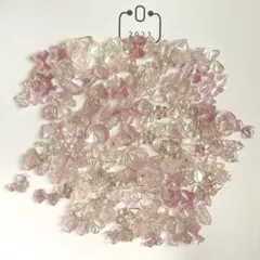 【50個】シルバーピンク素材mix　ネイルパーツ まとめ売り　デコ　グリッター