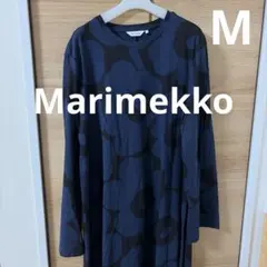 【着1回】Marimekko Tromppi Unikkoワンピース　濃紺×黒のサムネイル