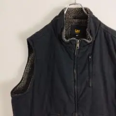 LEE ダックベスト 裏ボアフリース ダック生地 ブラック リー