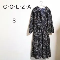 S1664 COLZA 花柄 Vネック ワンピース Sサイズ