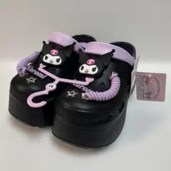 【新品未使用】 Mサイズ クロミ 厚底サンダル ブラック ラベンダー サンリオ