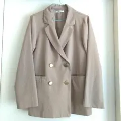 ap retro ベージュ ダブルブレストジャケット ゴールドボタン Fサイズ