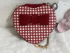 しまむら 青木美沙子 ハートポーチチャーム ワインレッド