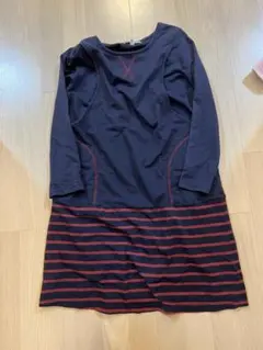 ELFINDOLL ネイビー ボーダー ワンピース 授乳服