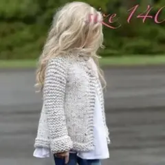 グレー系ニットカーディガン 軽アウター　キッズ　女の子　トップス