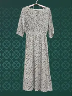【美品】Ray Cassin 花柄 七分袖 ロングワンピース ポリエステル