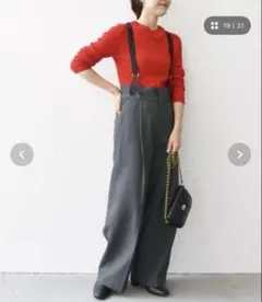 サスペンダー カジュアルパンツ