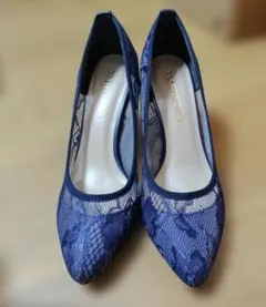 【未使用】LIBERTYDOLL ネイビー レースパンプス ハイヒール