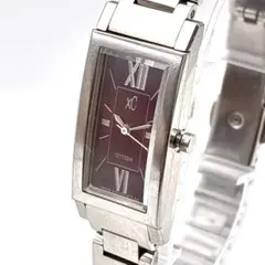 新品電池 CITIZEN クロスシー シルバー 赤文字盤 レッド スクエアのサムネイル