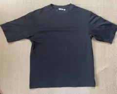 UNIQLO U エアリズムコットンオーバーサイズTシャツ黒M5分袖ユニクロユー