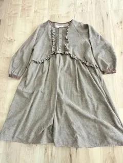 ドラッグストアーズ　fuai チェック柄ロングワンピース 長袖　極美品