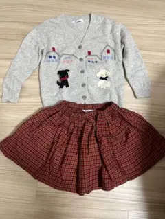 ファミリア　カーディガン110、スカート100