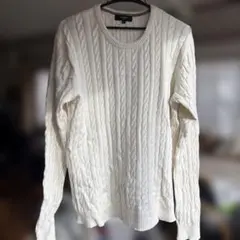 BEAMS HEART アイボリー ケーブルニット L