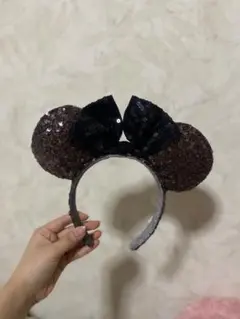 ディズニー ミニーちゃんのスパンコールカチューシャ
