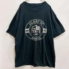 Tシャツ クルーネック 半袖 ロゴ ビッグサイズ 黒 綿 XL～ インポート