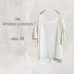 HK WORKS LONDON半袖ブラウス/白/M/袖フリル/無地No.2329のサムネイル
