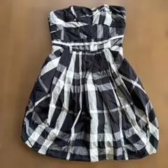 ZARA BASIC ノースリーブチェックワンピース M