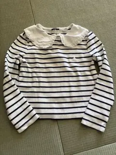 GAP kids長袖カットソー 白とネイビーのストライプ　120サイズ