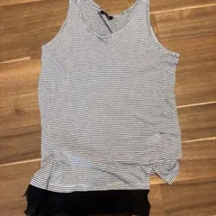 pas de calais ストライプ ノースリーブ チュニック