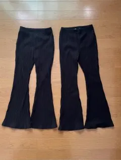 SHEINシーイン　リプ編みフレアパンツ　9Y (130〜135) 2着セット