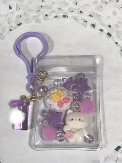 キャンディーバッグキーホルダー ねこ 紫系