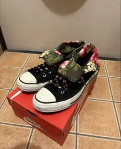 コンバース ALL STAR オールスター 花柄 黒 27.5cm